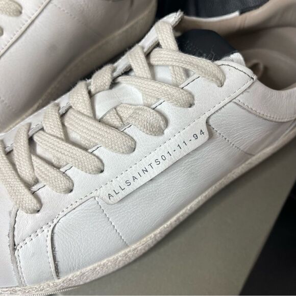 AllSaints White Sheer Low Top Lace-Up Cervo Shoes new without box - Picture 11 of 12